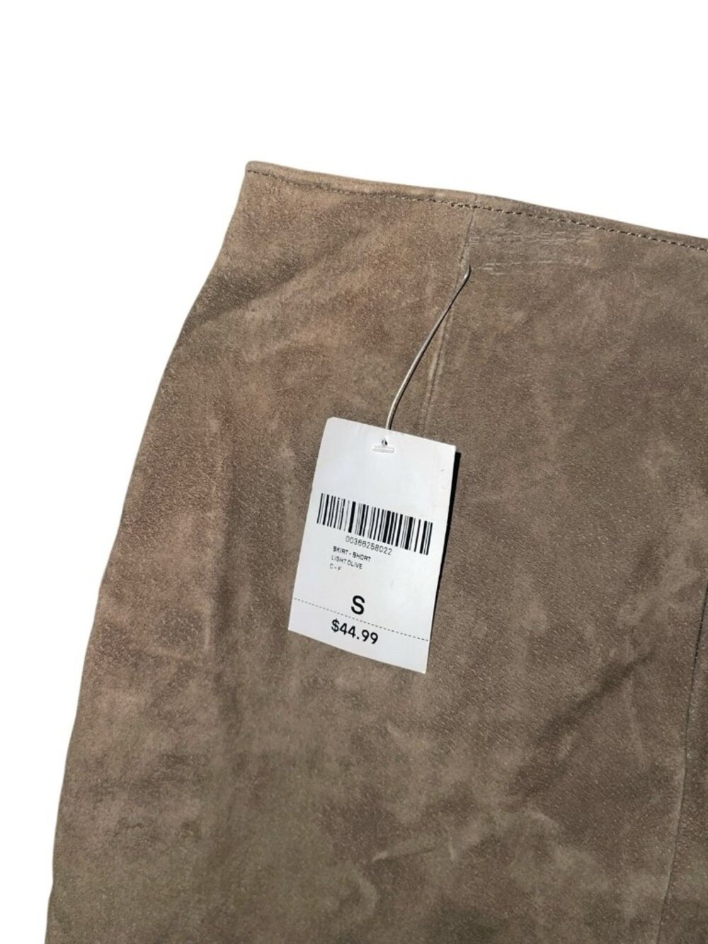 FOREVER 21 Women's Size Small 100% Leather Studded Faux Wrap Skirt Olive Green - Picture 4 of 10